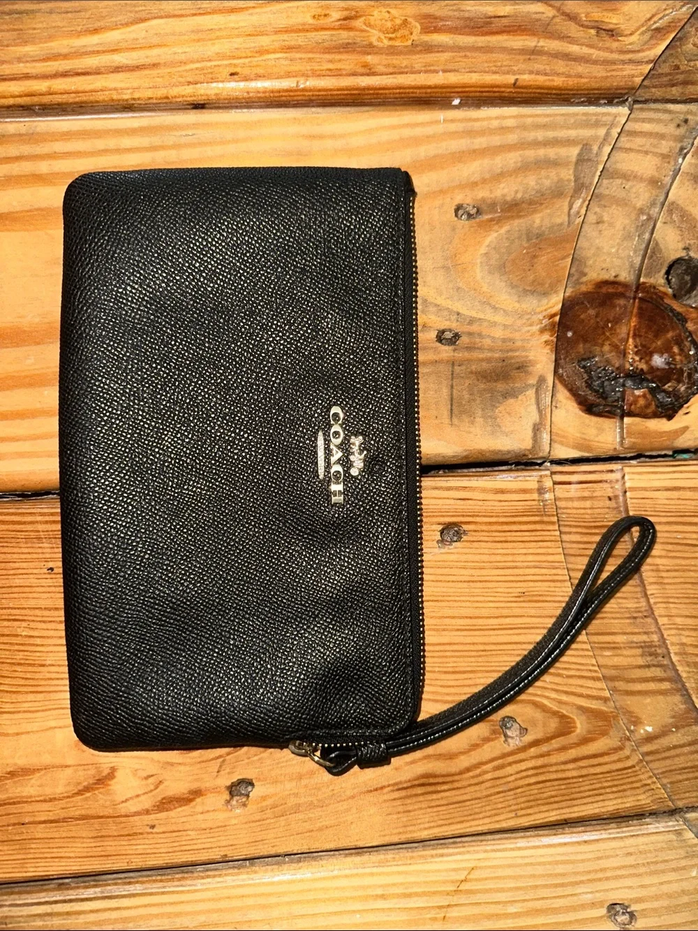 Coach black textured
